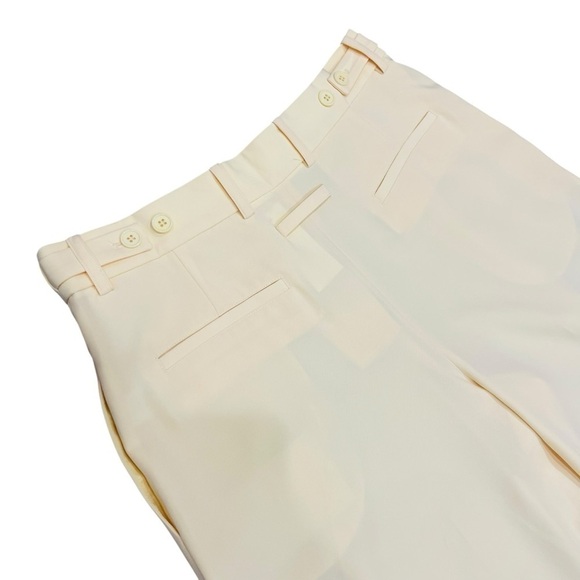 Ronny Kobo Stretch Twill Pleated Wide-Leg Slouchy Trousers Pants Large Yellow - Picture 9 of 16